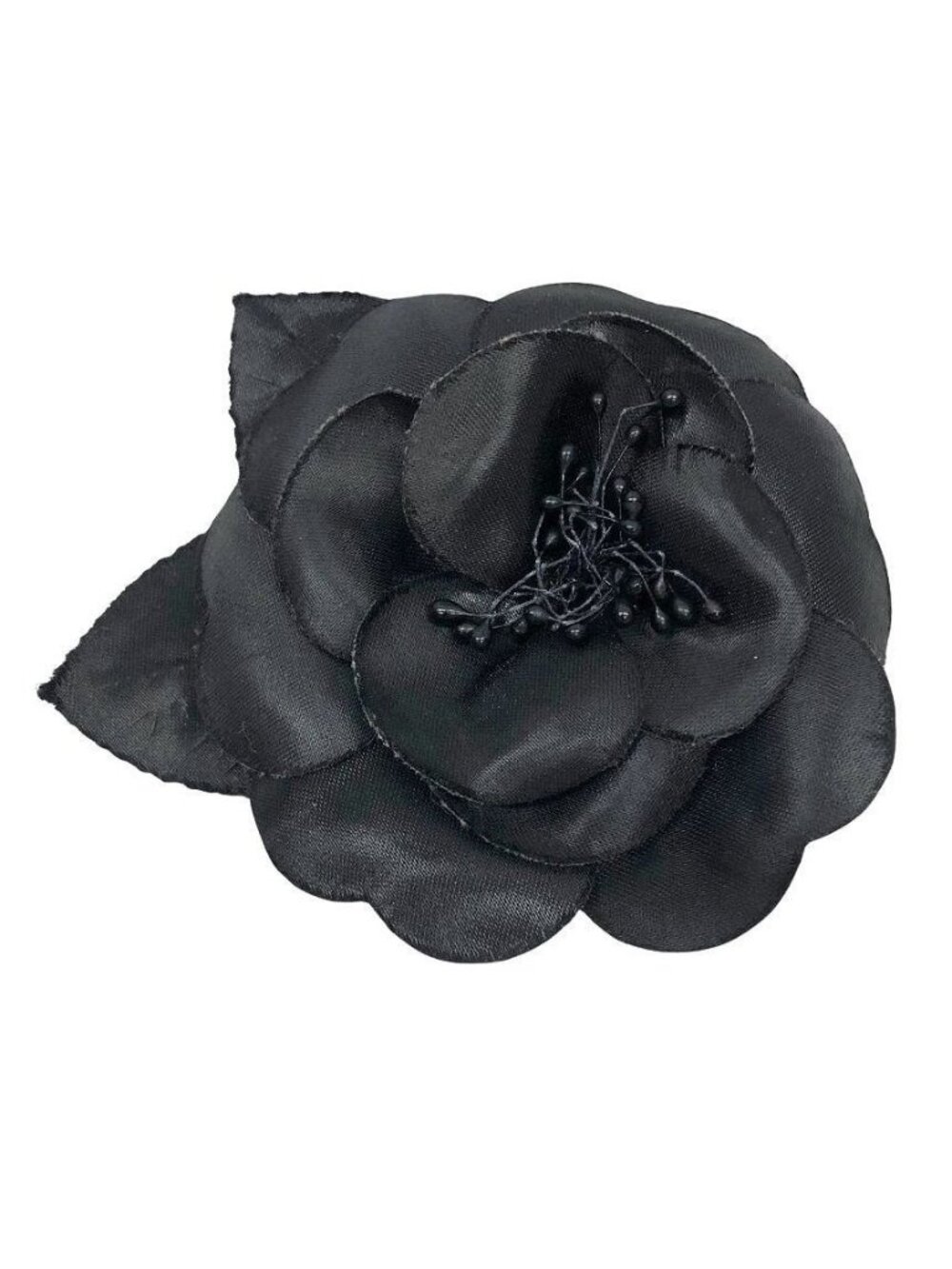 Chanel Camellia Corsage Brooch Black